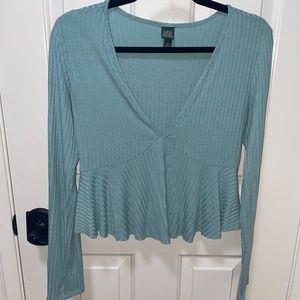 Deep V long sleeve top